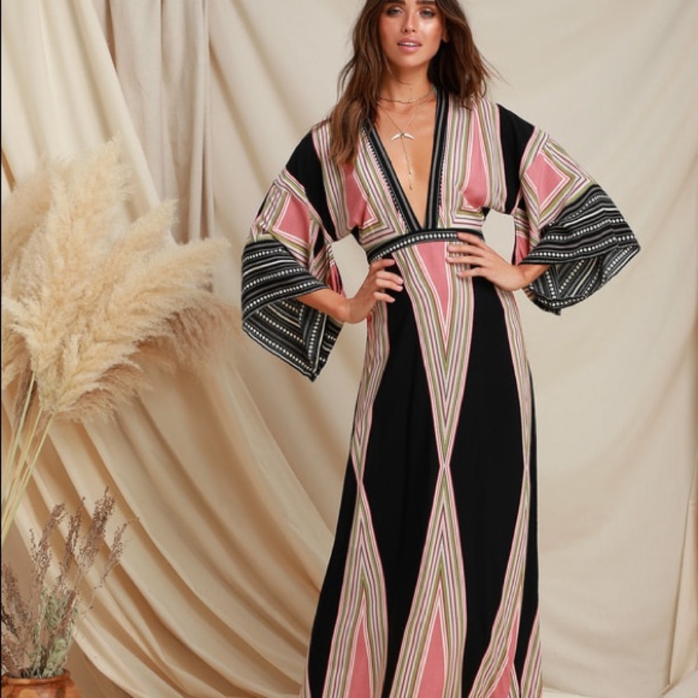 Black print Maxi Dress